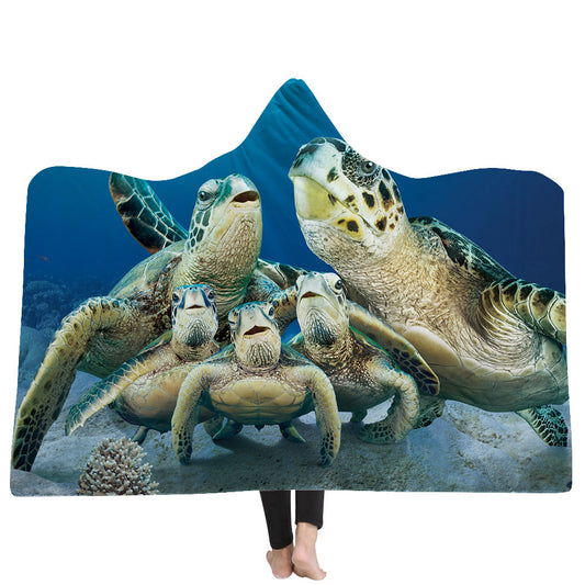 Kozy Komfort Hooded Sea Turtle Family Blanket