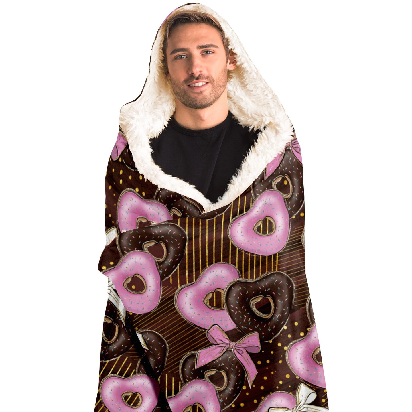 Kozy Komfort Hooded Heart Donuts Blanket