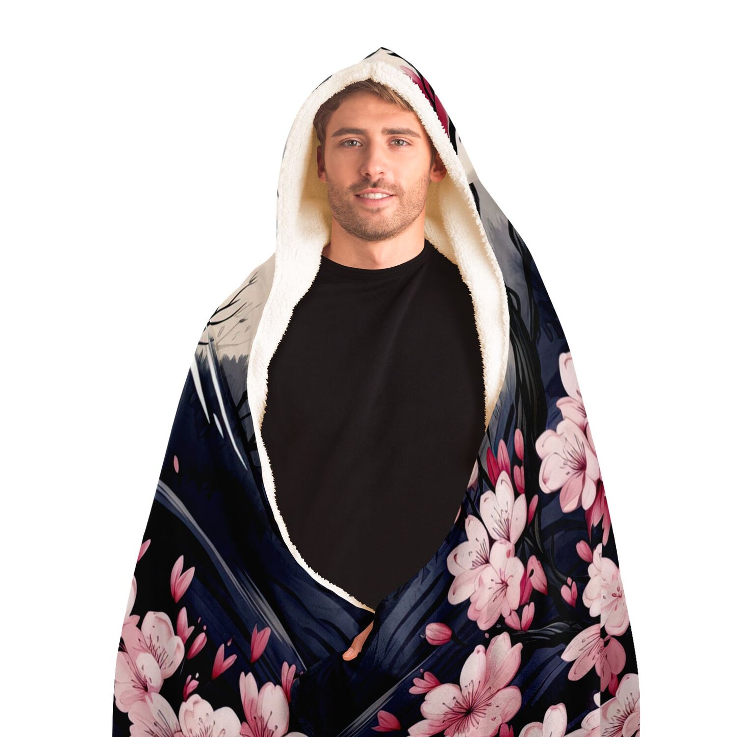 Kozy Komfort Hooded Cherry Blossom Blanket