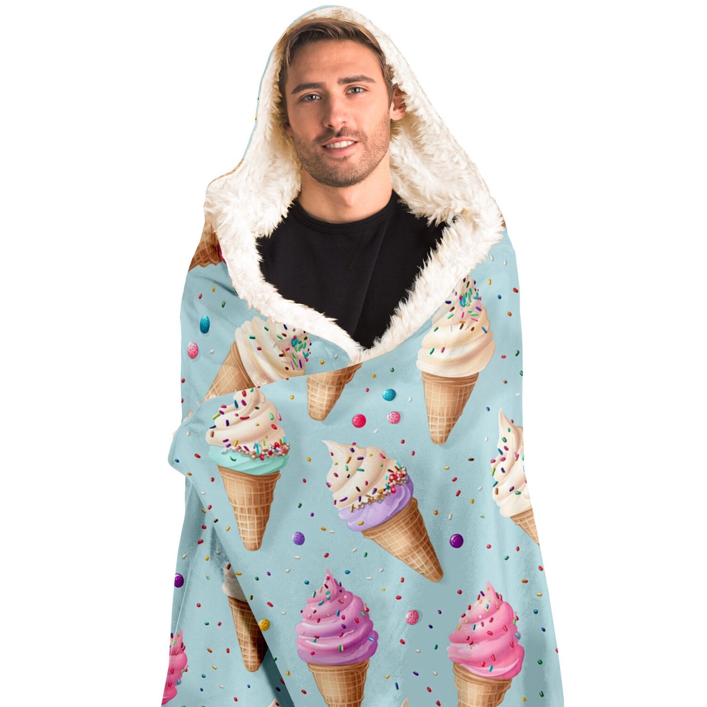 Kozy Komfort Hooded Ice Cream Blanket
